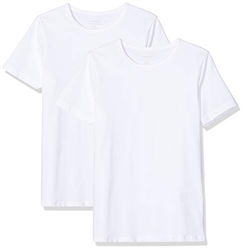 NAME IT Nkmt-Shirt Slim 2P Solid Noos Camiseta, Blanco (Bright White Bright White), 110/116 cm (Pack de 2) para Niños NAME IT Nkmt-Shirt Slim 2P Solid Noos Camiseta, Blanco (Bright White Bright White), 110/116 cm (Pack de 2) para Niños