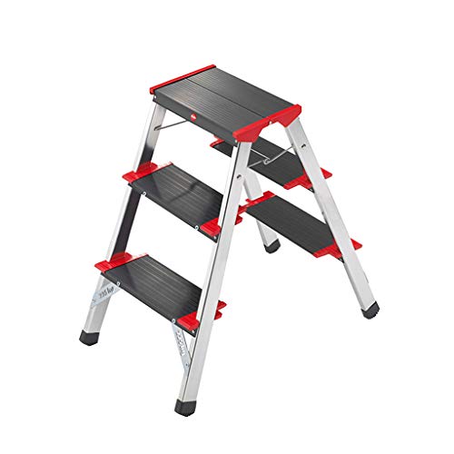 NEVY-Escalera plegable de múltiples Capas del Taburete del Paso de la aleación de Aluminio en Ambos Lados Escalera Antideslizante del Taburete del hogar (Tamaño : L) NEVY-Escalera plegable de múltiples Capas del Taburete del Paso de la aleación de Aluminio en Ambos Lados Escalera Antideslizante del Taburete del hogar (Tamaño : L)