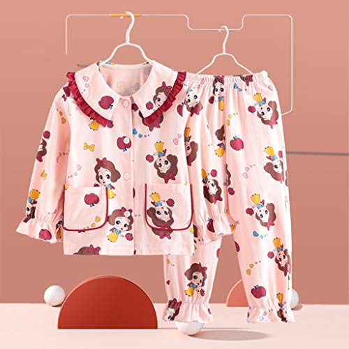 NXYJD Niñas Pijamas Manga Larga Primavera y otoño Verano niñas Conjunto algodón niños Grande niño bebé niño Servicio (Size : 100cm)