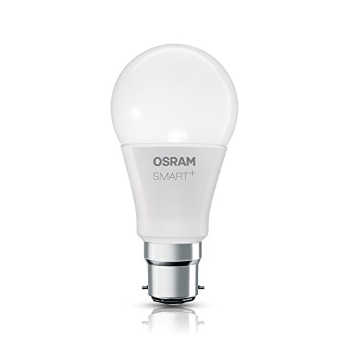 Osram 4058075816596 a, Smart Plus Classic A/LED de la bombilla con Socket de B22d, 2000 K – 6500 K y control del color blanco, compatible con Alexa, plástico, 10 W, color blanco, 12 x 6 x 6 cm