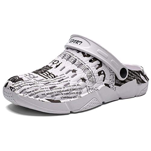 Pantuflas de Hombre Summer White 245-275mm Zapatillas de casa para Exteriores Fondo Suave Antideslizante (Color: Blanco, Tamaño: 275mm)