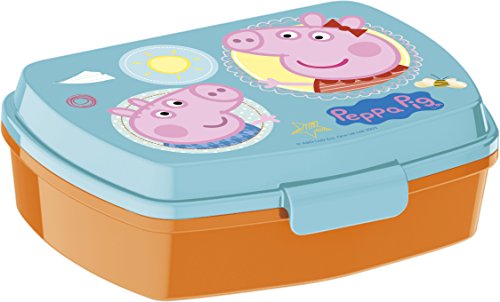 Peppa Pig 2054 Sandwichera Restangular Multicolor Core; Producto de plástico; Libre BPA; Dimensiones Interiores 16,5x11,5x5,5 cm