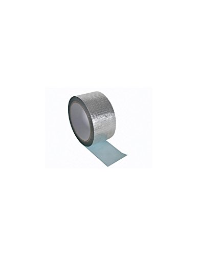 Perel DTALU50 - Cinta de aluminio reforzada (50 mm de ancho x 10 m), color plateado