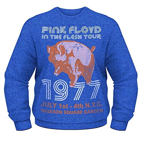 Pink Floyd - IN The Flesh Tour 1977 - Oficial Sudadera para Hombre (Suéter) - Azul, XL