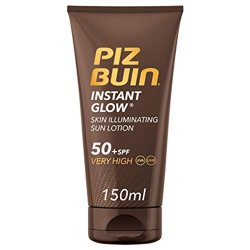 Piz Buin, Instant Glow Protector Solar en Loción SPF 50+, Protección Muy Alta, 150 ml Piz Buin, Instant Glow Protector Solar en Loción SPF 50+, Protección Muy Alta, 150 ml