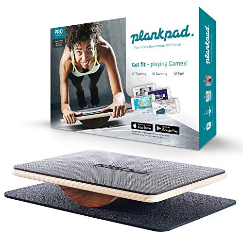 plankpad – Full-Body Fitness Trainer con aplicación para iOS y Android – Innovative Balance Board from Shark Tank TV Show in Negro/Walnut
