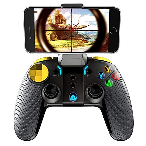 QCHEA Controlador de Juegos móvil, inalámbrico Bluetooth Gamepad Joystick Controlador de Juegos Multimedia Compatible con iOS Android Phone Window PC
