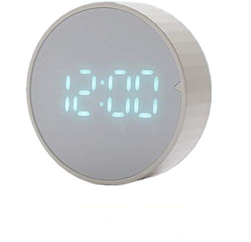 Reloj Despertador Digital, Sensor Inteligente, Pantalla de Temperatura C/F, Función de Cuenta Regresiva, Temporizador de Cocina Magnético, USB/Alimentado por Batería, Dual Alarma, 12/24H (T2- Blanco)