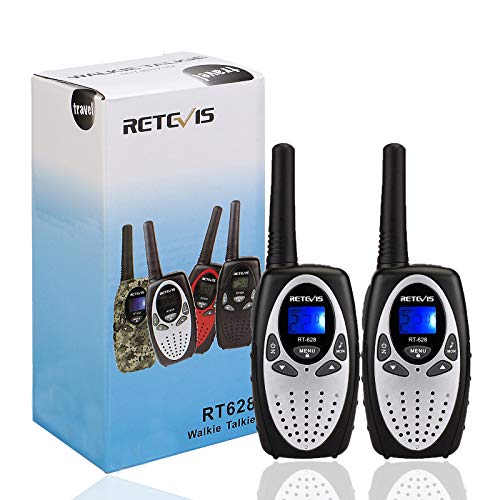 Retevis RT628 Walkie Talkie Niños PMR446 8 Canales 10 Tonos de Llamada VOX Bloqueo de Teclado Walkie Talkie Juguete Regalo para Niños (Plata, 1 par)