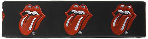 Rolling Stones Black Wristband Gummy Rubber Bracelet Band Logo Name Fan Official