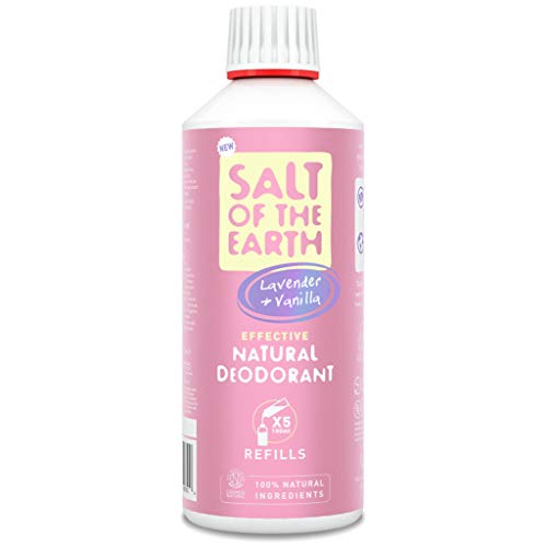 Salt of the Earth, Lavender & Vanilla - Desodorante natural en spray – Vegano, protección de larga duración, aprobado por el Salto Bunny – fabricado en el Reino Unido – 500 ml Salt of the Earth, Lavender & Vanilla - Desodorante natural en spray – Vegano, protección de larga duración, aprobado por el Salto Bunny – fabricado en el Reino Unido – 500 ml