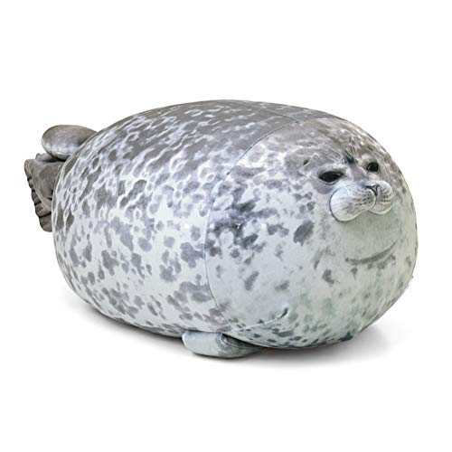 sdgfd Seal Animal Pillow, Plush Toy Seal Grey Seal Toy, Cute Ocean Animal Pillow, Cómoda Soft Seal Hugging Pillow, Cojín Trasero, Gris