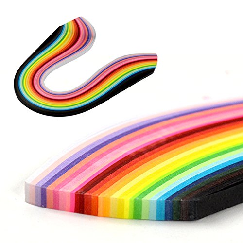 Set de tiras de papel para filigranas, 24 colores de 54 cm de largo, disponible en 5 o 10 de ancho, 250 tiras, multicorlor, 5 mm
