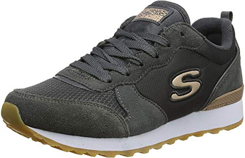 Skechers Retros-OG 85-Goldn Gurl, Zapatillas Mujer, Negro (CCL Black Suede/Nylon/Mesh/Rose Gold Trim), 39 EU