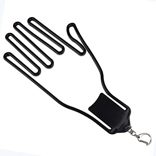 Soporte para guantes de golf con llavero, mantiene tu guante de golf en forma perfecta 10 x 23 cm, de plástico, color negro