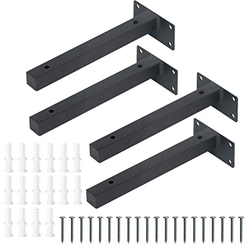 Soportes de estante flotante,4 soportes de 9.8in para estantes de alta resistencia,soportes de estantería de metal industrial, montaje en la pared,soporte oculto de hierro Soportes de estante flotante,4 soportes de 9.8in para estantes de alta resistencia,soportes de estantería de metal industrial, montaje en la pared,soporte oculto de hierro