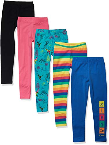 Spotted Zebra Leggings-Pants, 5-Pack Rainbow Style, 4 años, Pack de 5