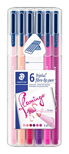 Staedtler Triplus Color 323 SB6CS6. Rotuladores de colores de punta fina multicolor. Estuche con 6 colores Flamingo