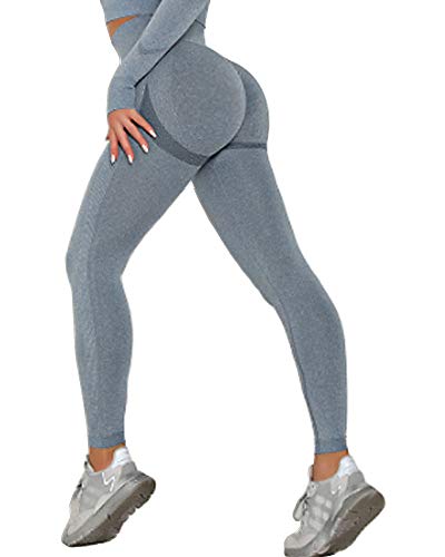 STARBILD Leggings Mallas Mujer sin Costuras Push up Pantalones Largos de Compresión Cintura Alta Elástico y Transpirable para Yoga Gym Fitness Running #Booty-Azul Oscuro L STARBILD Leggings Mallas Mujer sin Costuras Push up Pantalones Largos de Compresión Cintura Alta Elástico y Transpirable para Yoga Gym Fitness Running #Booty-Azul Oscuro L