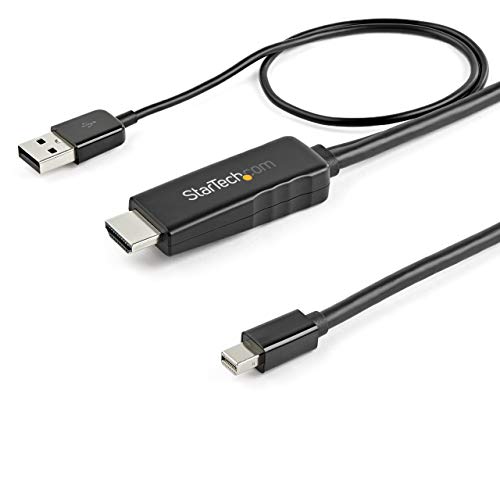 StarTech.com 2m - Cable HDMI a Mini DisplayPort - 4K 30 - Alimentado por USB - Mac y Windows - Cable Adaptador Activo de Vídeo (HD2MDPMM2M)