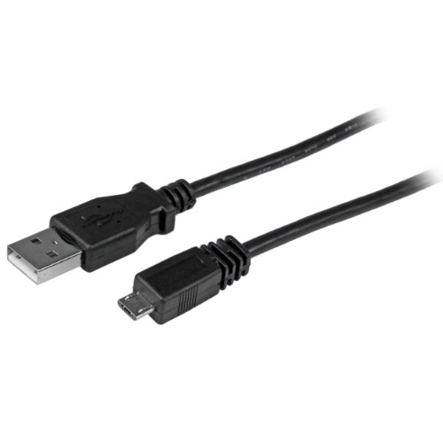 StarTech.com UUSBHAUB1 - Cable Adaptador de 30cm 1ft USB A Macho a Micro USB B Macho para Teléfono Móvil Smartphone Carga y Datos - Negro