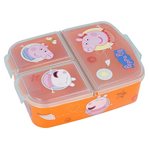 Stor Peppa Pig | Sandwichera con 3 Compartimentos para niños - lonchera Infantil - Porta merienda - Fiambrera Decorada