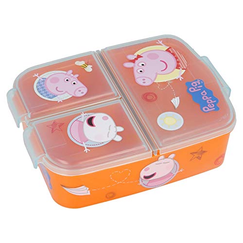 Stor Peppa Pig | Sandwichera con 3 Compartimentos para niños - lonchera Infantil - Porta merienda - Fiambrera Decorada Stor Peppa Pig | Sandwichera con 3 Compartimentos para niños - lonchera Infantil - Porta merienda - Fiambrera Decorada