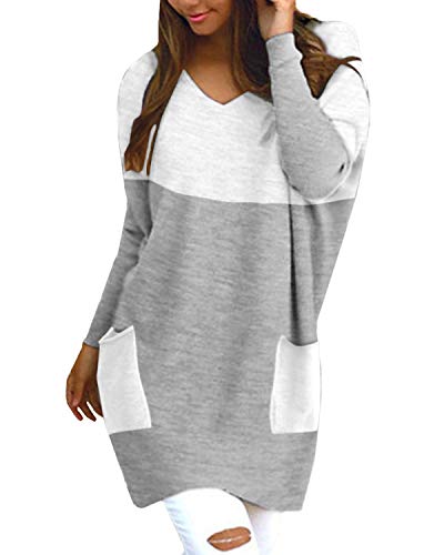 Style Dome Jerseys de Punto Mujer Largos Vestidos Camisetas Tops Pull-Over SuéTer Mujer Casual Tallas Grandes SuéTer Suelta Primavera OtoñO Invierno 5-Gris XL Style Dome Jerseys de Punto Mujer Largos Vestidos Camisetas Tops Pull-Over SuéTer Mujer Casual Tallas Grandes SuéTer Suelta Primavera OtoñO Invierno 5-Gris XL