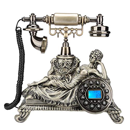 Sxhlseller Teléfono Vintage MS-83070C Teléfono de Decoración de Hogar Retro de Estilo Europeo para Sala de Estar/Dormitorio Junto a la Cama/Estudio/Hotel
