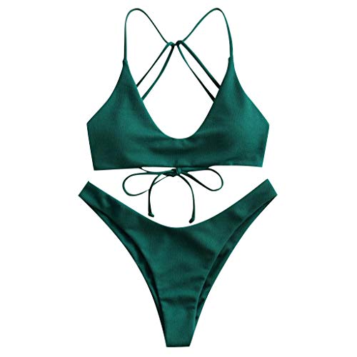 Sylar Bikinis Mujer 2020 Push Up con Relleno Color Sólido Conjunto de Bikini de Playa Traje de Baño de 2 Piezas Reductores Acolchado Sujetador Vendaje Bañadores de Natación S