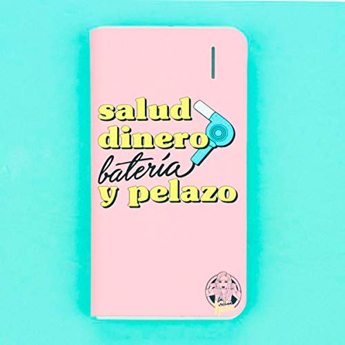 Tan Tan Fan La Vecina Rubia Batería Externa 4000 mAh - Diseño Salud, Dinero, Batería y Pelazo, Compacta y Conexión Micro USB