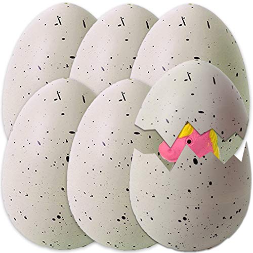 TE-Trend Juego de 6 huevos de unicornio, agua, dinosaurio, huevo, unicornio, huevo, unicornio, huevos de unicornio, huevos multicolor