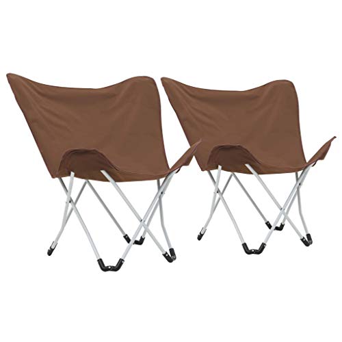 Tidyard Butterfly Sillón Sillas de Camping Estilo Mariposa Plegables 2 Unidades marrón Tidyard Butterfly Sillón Sillas de Camping Estilo Mariposa Plegables 2 Unidades marrón