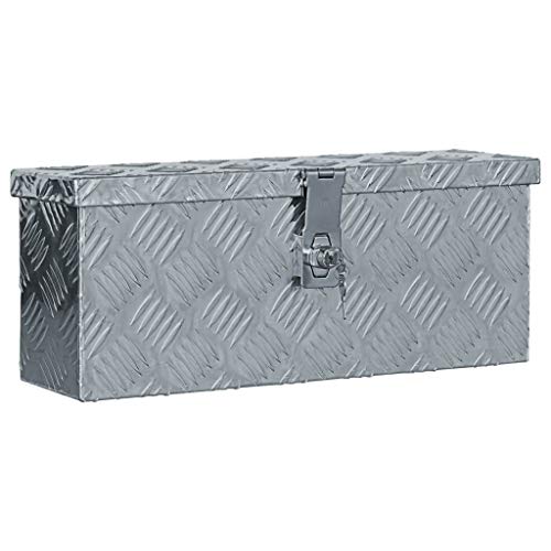 Tidyard Caja de Aluminio Multiusos de Resistente a la Corrosión con Sistema de Cierre 48,5x14x20 cm Cromado