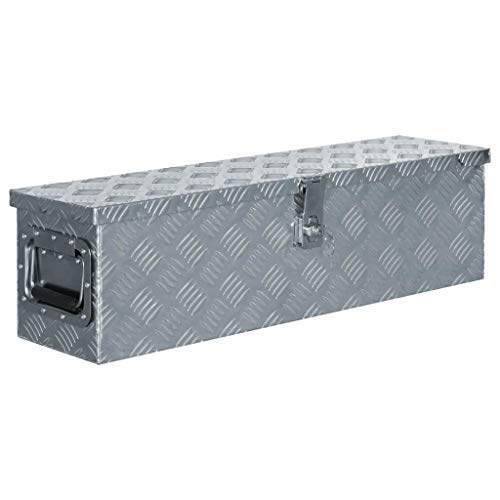 Tidyard Caja de Aluminio Multiusos de Resistente a la Corrosión con Sistema de Cierre 80,5 x 22x22 cm Cromado