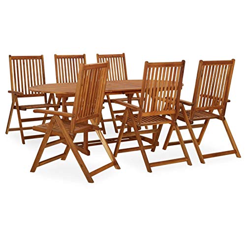 Tidyard Muebles de Jardin Exterior Conjuntos Juego de Comedor de jardín 7 pzas Madera Maciza de Acacia Tidyard Muebles de Jardin Exterior Conjuntos Juego de Comedor de jardín 7 pzas Madera Maciza de Acacia
