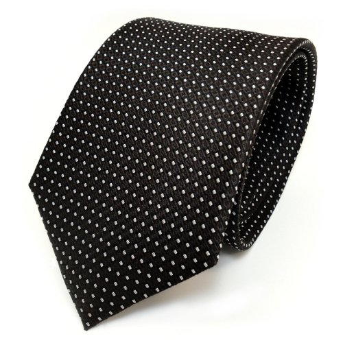 TigerTie Corbata de seda de diseño con lunares estampados, ancho de corbata de 8 cm. marrón, marrón oscuro, plateado y negro Talla única TigerTie Corbata de seda de diseño con lunares estampados, ancho de corbata de 8 cm. marrón, marrón oscuro, plateado y negro Talla única