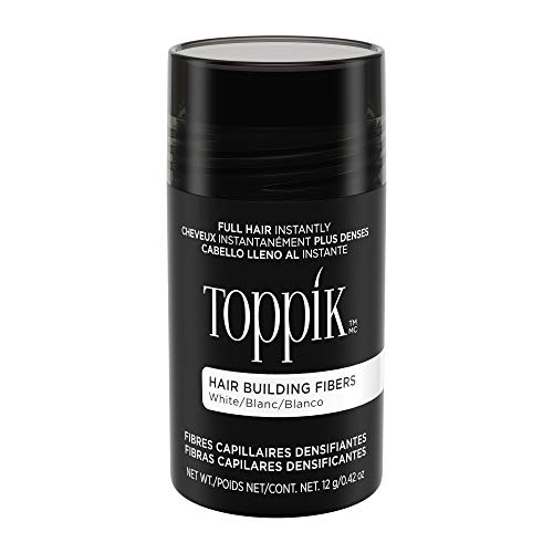 TOPPIK Fibras Capilares, Fibras De Queratina Para Crear Más Densidad En El Cabello De Forma Inmediata, G, Blanco, 12 Gramo