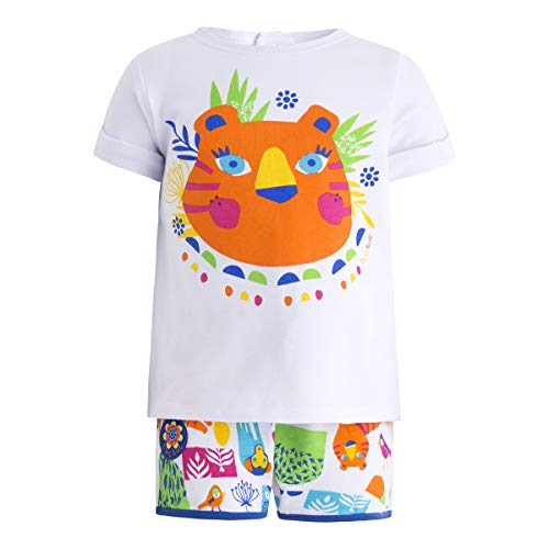 Tuc Tuc Camiseta+Short Punto NIÑA Animal Crew Conjunto de Ropa, Blanco (Blanco 5), 62 (Tamaño del Fabricante:3M) para Bebés