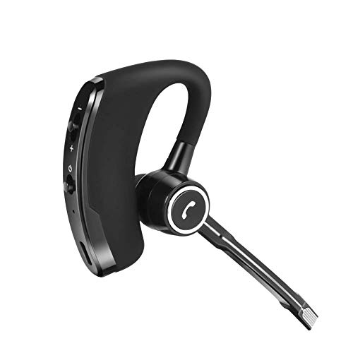 TWS Single Bluetooth 4.1 Auriculares con Gancho para la Oreja Giratorio, Auriculares inalámbricos para Negocios, Auricular para Llamadas Manos Libres, Larga Espera, HiFi Deep Bass