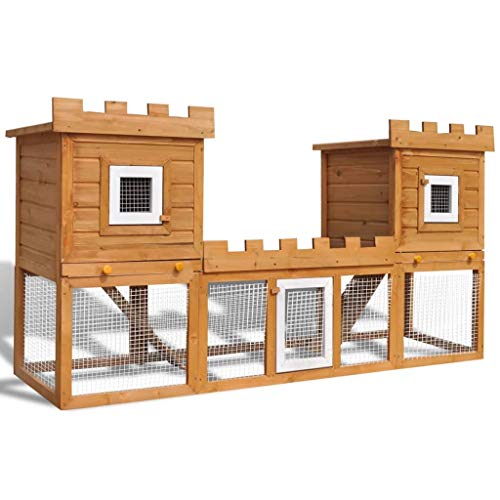 UnfadeMemory Conejera Jaula de Animales Pequeño de 2 Pisos,Gallinero de Interior,Jaula para Conejos,Tejado Verde Resistente a la Intemperie,Madera Maciza de Pino (192x50x101cm,Doble Jaula) UnfadeMemory Conejera Jaula de Animales Pequeño de 2 Pisos,Gallinero de Interior,Jaula para Conejos,Tejado Verde Resistente a la Intemperie,Madera Maciza de Pino (192x50x101cm,Doble Jaula)
