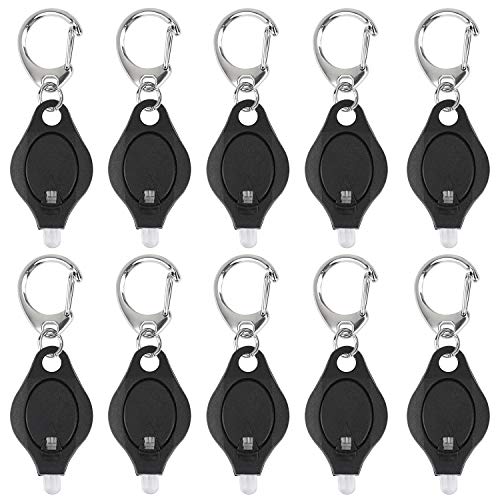 Uniclife Paquete de 10 mini Llavero Linterna Antorcha LED Ultra Brillante con luz de Llavero, Negro Uniclife Paquete de 10 mini Llavero Linterna Antorcha LED Ultra Brillante con luz de Llavero, Negro