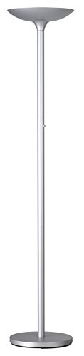 Unilux Lámpara de pie LED Varialux, color gris plateado, regulable, 2200 lm, 3000 K, luz blanca cálida, IP20, 25 W