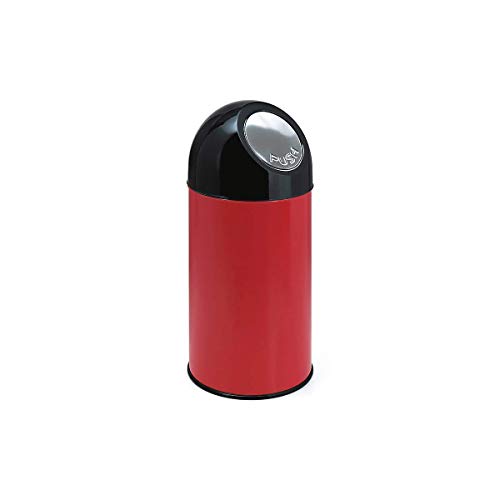 V-Part VB 480002 Cubo de Basura con Tapa Push 40 litros, Rojo