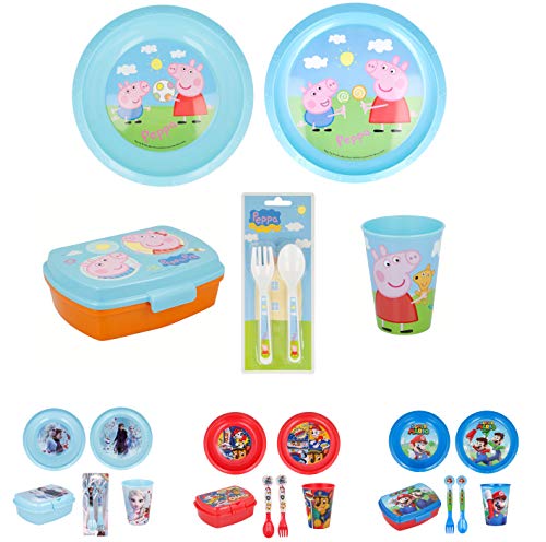 Vajilla infantil de 6 piezas de Peppa Pig para niños y niñas. Contiene plato, vaso, tenedor, cuchillo, cuenco y sandwichera (Peppa Pig - 6pcs) Vajilla infantil de 6 piezas de Peppa Pig para niños y niñas. Contiene plato, vaso, tenedor, cuchillo, cuenco y sandwichera (Peppa Pig - 6pcs)