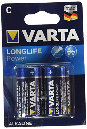 Varta Longlife Power, Pilas Alcalinas, C, LR14, 1.5V, Pack de 2