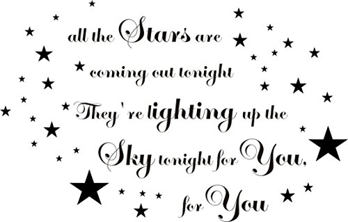Wall art sticker vinyl quote take that lyrics stars are coming out tonight! 80x50CM by FSSS Ltd