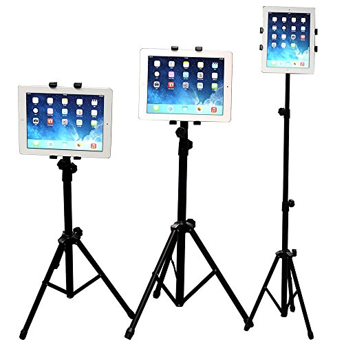 WER Soporte Tablet, Universal Soporte Trípode Ajustable de 360° Giratorio Soporte Telescopico para iPad/iPad2 Mini y Otras Tabletas de 7-10 Pulgadas