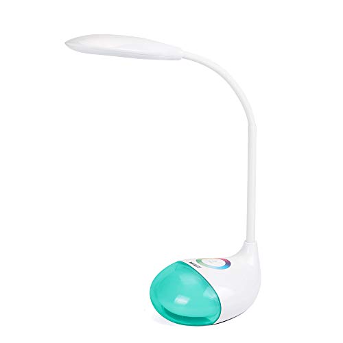 WILIT Q10 LED Lámpara de Escritorio Regulable con Batería 2000mAh y 256 RGB Luz de Color, Lámpara de Mesa Recargable para Niños, Panel Táctil para 3 Niveles de Brillo, 5W, Blanco