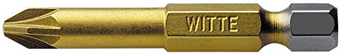 Witte 27542 - Punta de destornillador de Nitruro de Titanio 1/4" Pz.2 x 50 mm